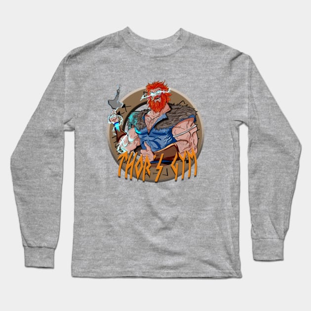 Thor's Gym Long Sleeve T-Shirt by Actualsuperhero